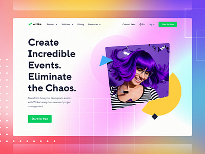 Wrike Website Header clean colorful design header rainbow ui ux web webdesign website wrike wrikedesign wriketeam