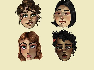 Faces art character art character design digital art digital illustration digitaldrawing digitalpainting girl illustration illustration art
