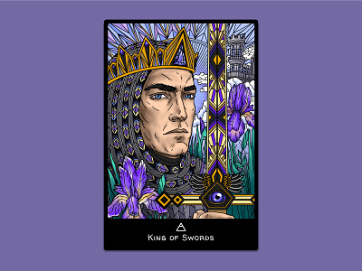 King of Swords Tarot Card character design digital art digital illustration digitalart drawing illustration man procreateapp sword tarot tarot card