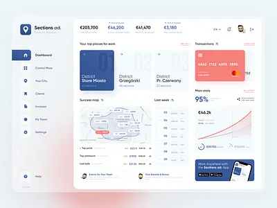 Dashboard Light Theme - Sections ad. branding clean clean design clean ui daily ui dashboard dashboard app dashboard design dashboard ui minimal ui ui design