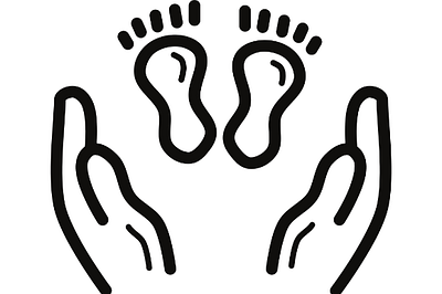 Mom hands and child feet design graphic design illustration vector