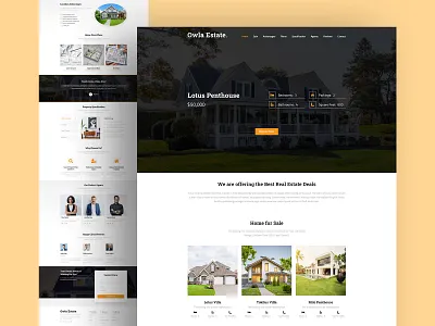 Real Estate Website Template real estate real estate ui real estate web real estate website design ui upsqode webdesign