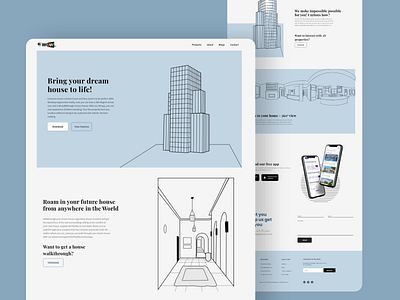 Real Estate Application Website augmented reality landing page landingpage mockup real estate realestate saas website ui web design website