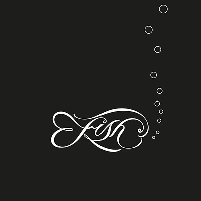 Fish illustration lettering script