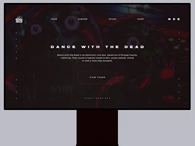 Home screen for a music group branding concept design interfaces ui user interface web web design website
