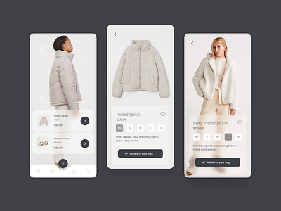 Fashion app for searching clothes ai app cart clothes clothing design equal mobile mobile app mobile app design mobile design mobile ui shopping shopping cart ui ux uxui