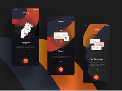 Amplify Onboarding Screens amplify android app explainer interface ios mobile app onboard onboarding playstore presentation ui ui ux ui design ui designer ui kit uidesign ux ux design