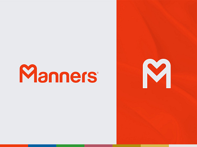 Manners art brand brand identity branding clean concept creative design designer elegant flat flat design graphic design heart logo logo design logo mark minimal minimalist logo orange