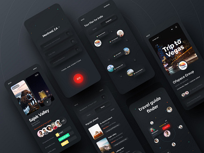 Easy Travel App - Dark Version app design appdesign application creative dark ui dask app dribbble 2021 dribbble best shot easy travel ofspace ofspace acedemy ofspace agency template transition travel travel agency travel app travelling travelling app