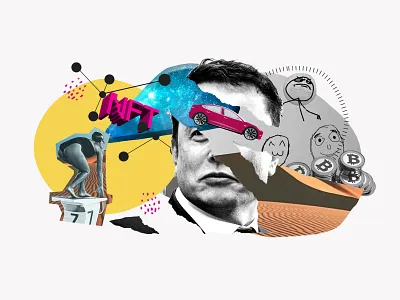 NFT / Meme's / Musk branding design marketing minimal typography vector