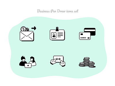 Business Pen Draw icons set #2 business business card card essentials figmadesign free icons illustration learning meetup money office vector work