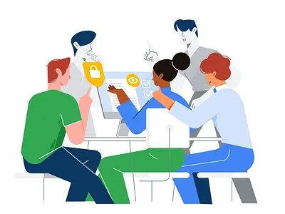 Privacy settings affinity designer character clean data desktop google illustration office simple vector