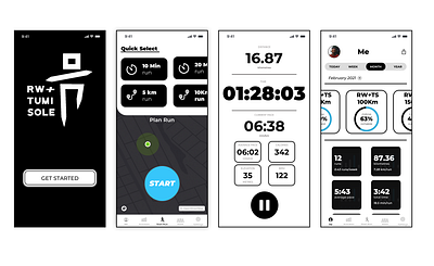 Running App Prototype - (Running With Tumi Sole) app fitness app prototype running app south africa south african