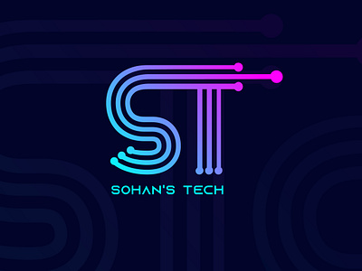 SOHAN'S TECH brand design branding creative logo design gradient logo graphics designer logo logo design logo designer modern logo tech logo