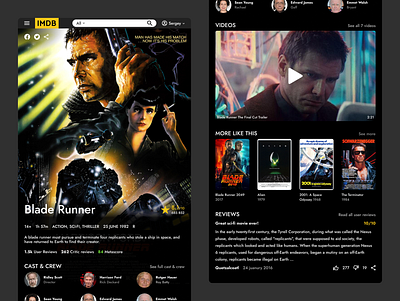 IMDB mobile design reinterpretation app design ui ux web website