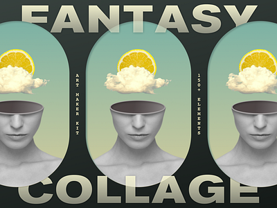 fantasy collage art maker kit print print design