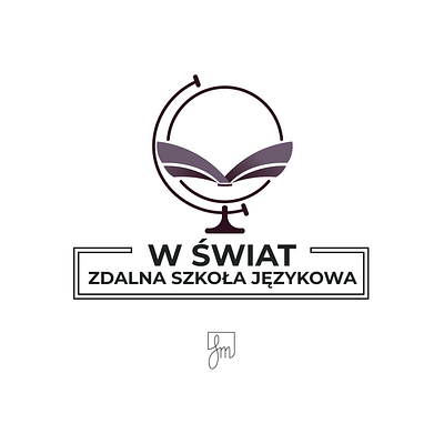 W ŚWIAT ZDALNA SZKOŁA JĘZYKOWA branding design flat illustration illustrator leaflet design logo minimal pastel vector