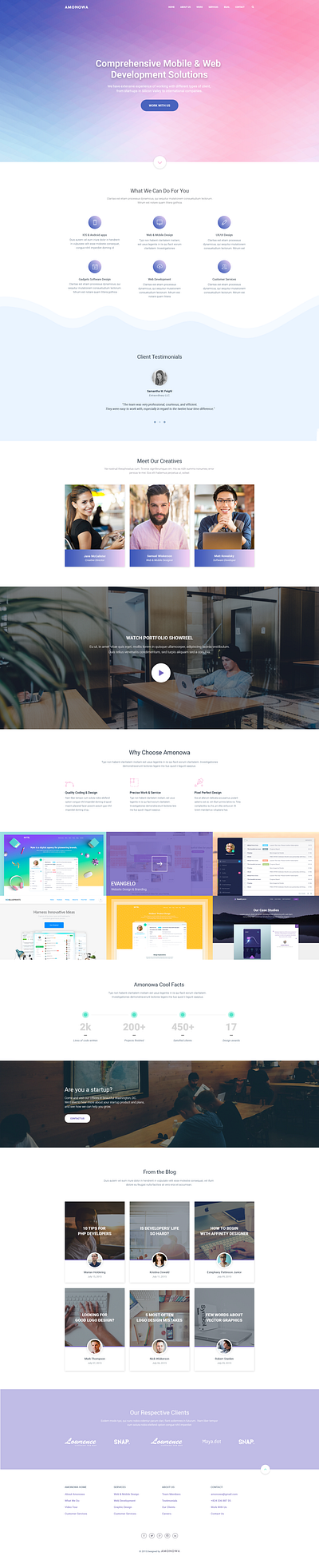 Amonowa Template clean design landing page template web design website