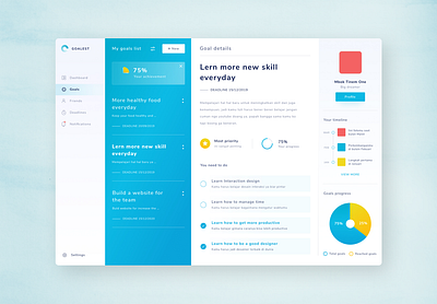 Goal Set app ui ux web