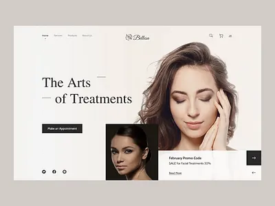 Beauty & Spa Homepage animation beauty clean ui design hero section homepage homepage design interaction interaction design layout design minimalist monochrome salon spa ui ux webdesign website