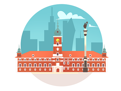 Warsaw 2d art city design illustration landscape poland warsaw web