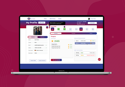 Student Profile app course employee learning learning app learning management system lms profile progress student ui ux web application web design
