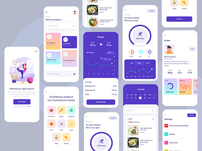 Fitness Mobile Application Design (Light Version) app application challenge creative dotpixel agency exercise fitness fitness app fitness club illustration light version mobile application design mvp play pureweb ratings reward sports design ui uiux