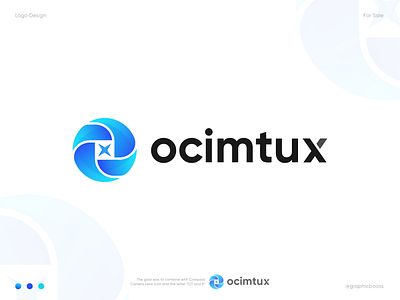 Ocimtux Logo Design | Modern Logo Design (unused) best logo designer brand identity branding camera compass creative agency custom lettering digital agency digital designer freelance designer lense logo logo design logo designer minimlist modern logo studio tech logo technology wordmark