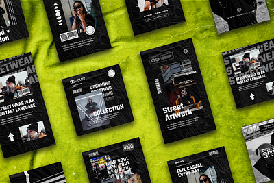 Chromion Hypebeast Instagram Post & Story Template advertising branding concept dirty dope hypebeast instagram instagram story instagram template social media social media pack textured
