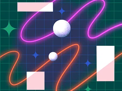 Neon / Shapes / Space abstract geometric grid illustration neon procreate retro