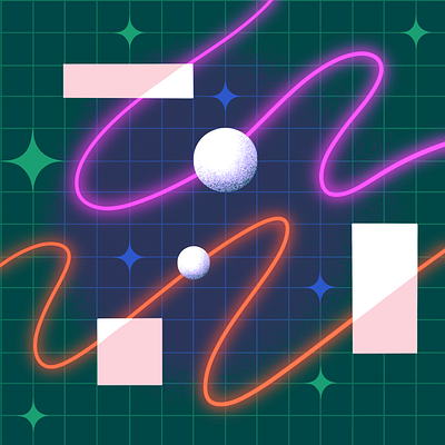 Neon / Shapes / Space abstract geometric grid illustration neon procreate retro