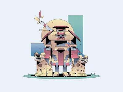 The Bot abstract character flat gradient illustration illustrator mascot minimal simple vector