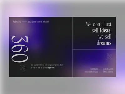 Landing Page - UI Challenge 100 day challenge 360 agency branding brutalism brutalist design challenge dark ui design gradient design gradients landing page typography ui ui challenge webdesign websites