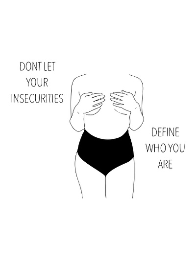 Insecurities body positivity feminine illustration line art illustration procreate