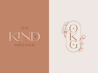 On Kind Ground Concept advertising badge boho botanical branding design elegant floral icon illustration illustrator jewelry logo sophisticated vector