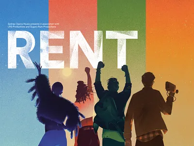 RENT colour drawing duotone illustration musical opera rent sydney texture