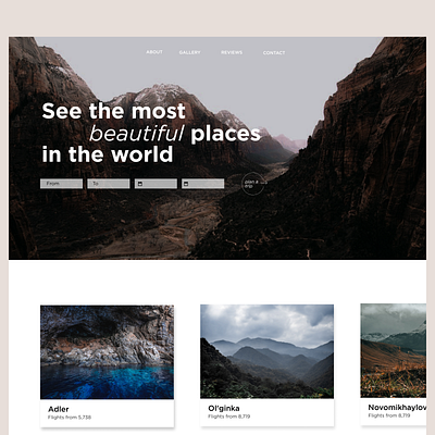 The most beautiful places concept design landingpage minimal ui user interface webdesign webdesigner website website design