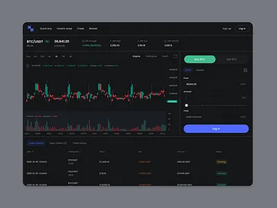 Spot Trading Redefined bitcoin blue buy crypto crypto dark mode exchange platform sell crypto spot trading trading ui