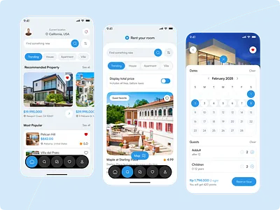 Room & Flat Rental App Concept - RentEase apartment apartment rent app design booking card filter flat hotel housing ios app listing mobile app product design property booking real estate real estate app rent rental business search ui design