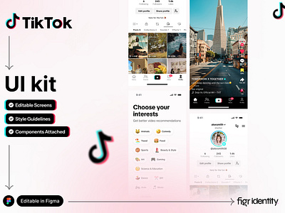 Make TikTok UI your own app chat figma figma kit ios message app mobile mobile app tiktok tiktok ui ui ui kit uikit ux video videos viral