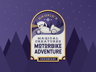 Hagrid's Magical Creatures Motorbike Adventure adventure badge creatures hagrid harry potter hogsmeade hogwarts logo design magical motorbike motorcycle roller coaster theme park universal studios