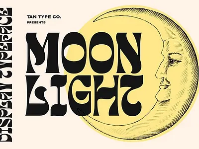 TAN MOONLIGHT FONT 60s font 70s font 70s retro 80s font 90s font 90s retro bold font display font display type funky font headline font quirky alphabet quirky font quirky letters retro font retro logo retro type tan moonlight font vintage font