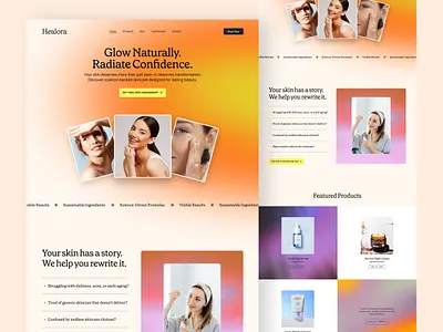 Skincare Landing Page Design beauty product beauty product landingpage beauty product website healthcare landing page modern landing page skincare skincare landing page skincare website ui ui ux ux website header website ui woocommerce