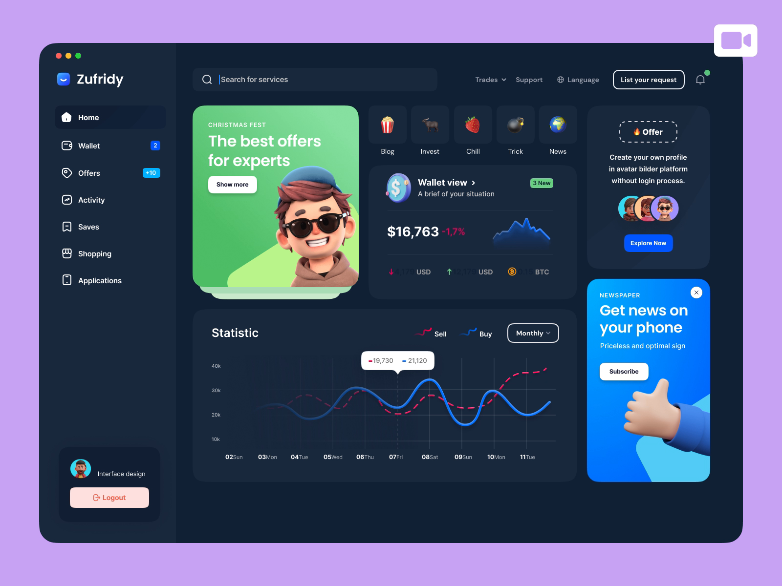 Crypto currency dashboard web ui design by Roohi Koohi ✦ on Dribbble
