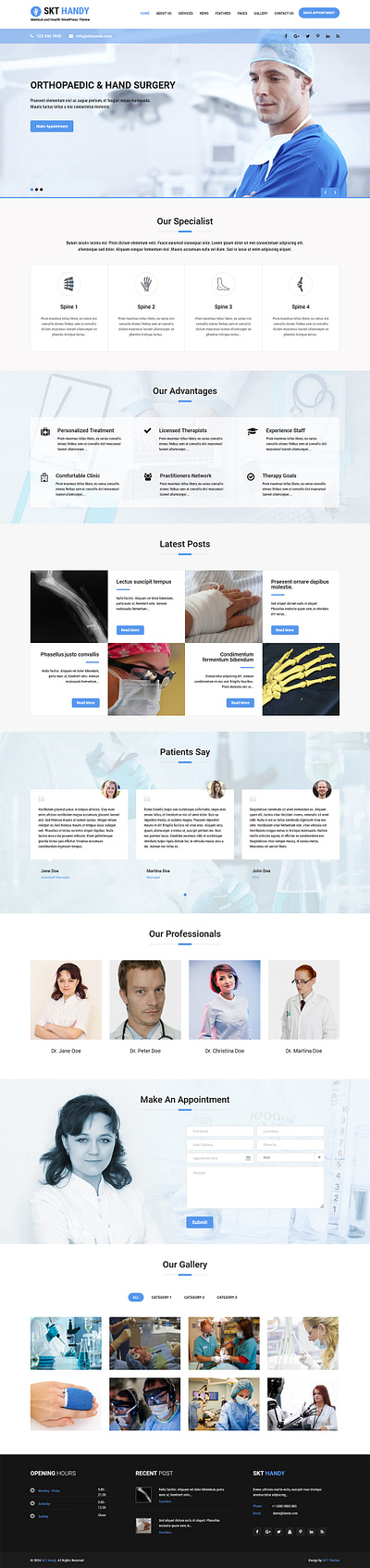 SKT Handy – Free Doctor WordPress Theme doctor theme doctor wordpress veterinary