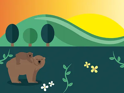 Spring bears design illustration vector