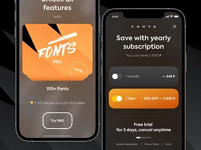 FONTS app breezy design ios ui ux