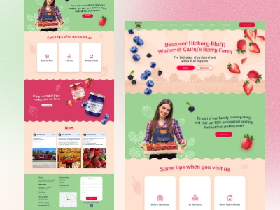 Berry Farm website proposal adobe adobe xd berry branding color components design farm food fruit graphic design homepage landing packaging photoshop product design strawberry ui ux web