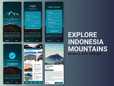 explore indonesia mountains mobile app design mobile app ui design uiinspiration uiuxdesign