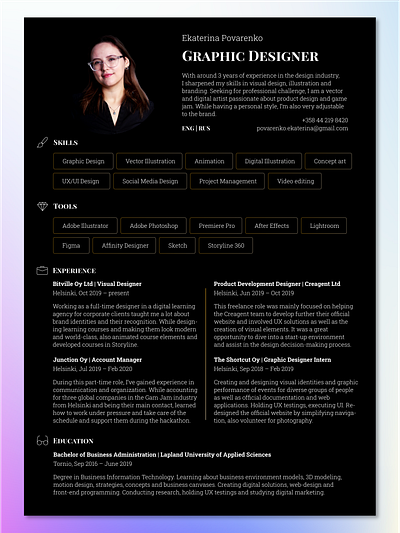 CV – Graphic Designer custom cv cv resume design typography vector